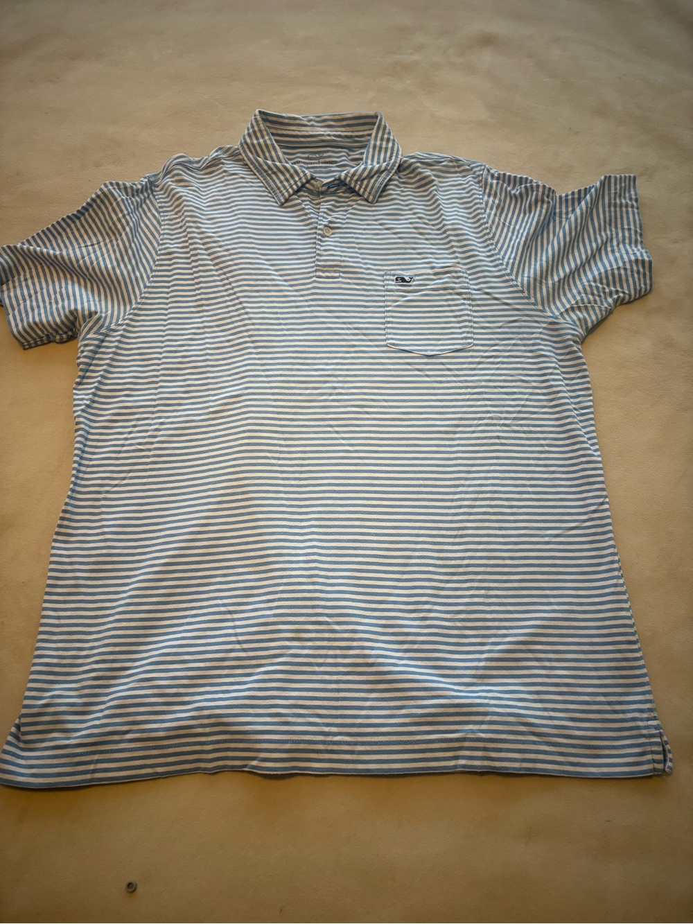 Vineyard Vines Blue & White Striped Polo with Pocket